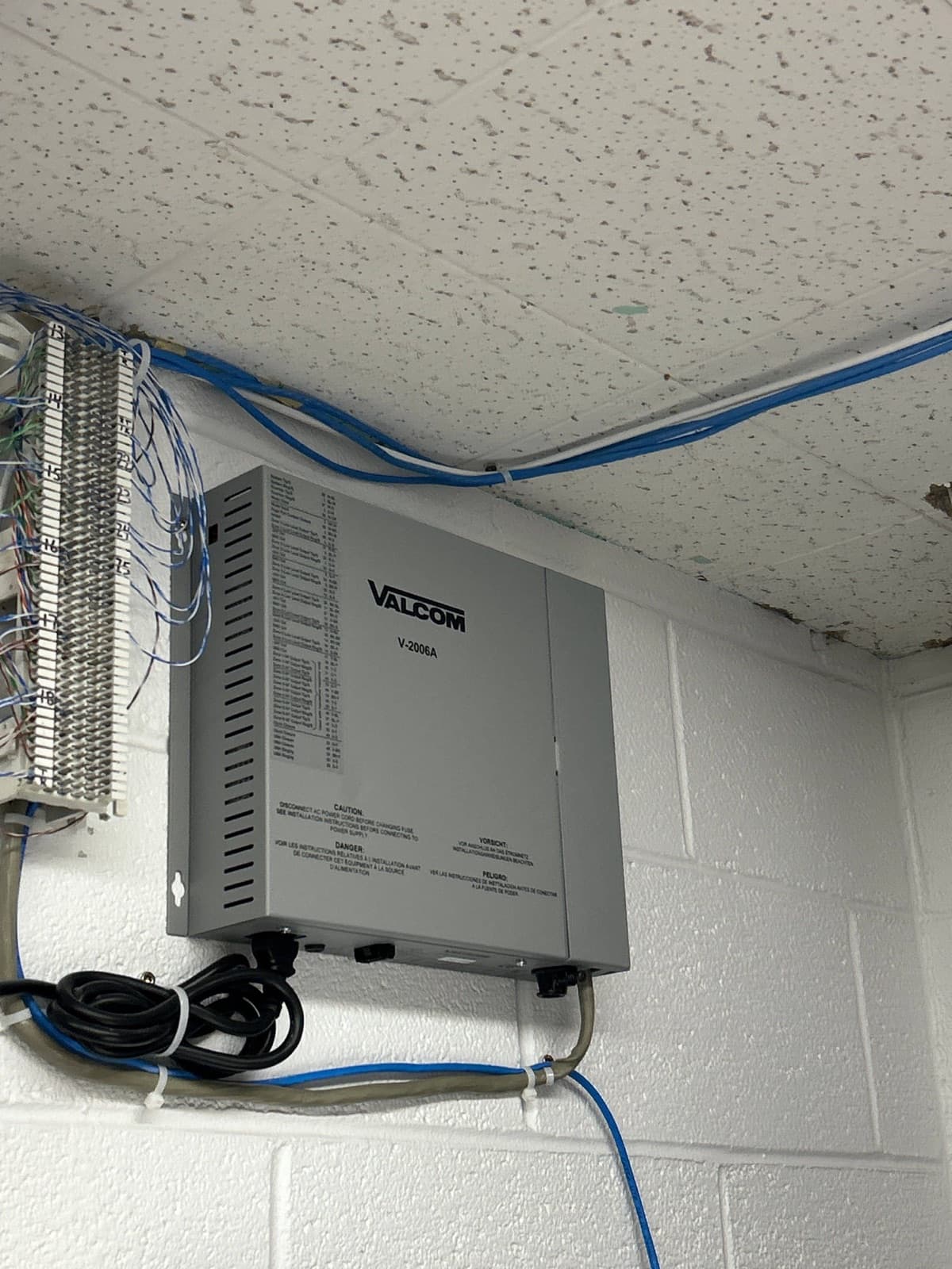 Valcom overhead paging system installed and serviced by Business Techs